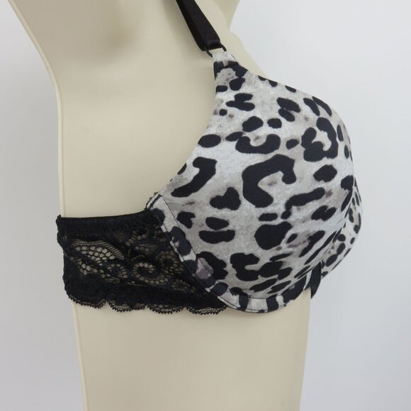 Maidenform 34B Sweet Nothings Bra Style 08104 Animal Print Black Lace Underwire - Picture 2 of 15